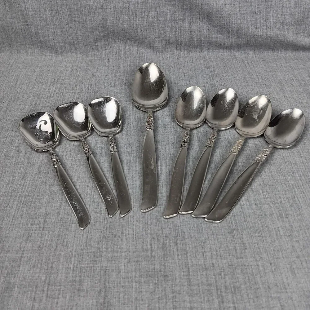 Community South Seas 8 Spoon Lot Mid Century Modern Replacements Pieces Bon Bon
